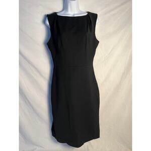 MM.LaFleur Black Sleeveless Sheath Dress Back Zip Size 8 Workwear